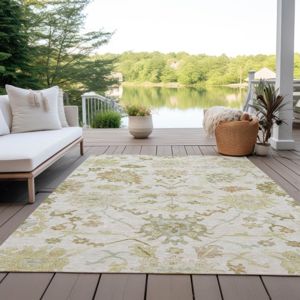 LOOMLAN Rugs Louis Ivory Washable Indoor-Outdoor Rug
