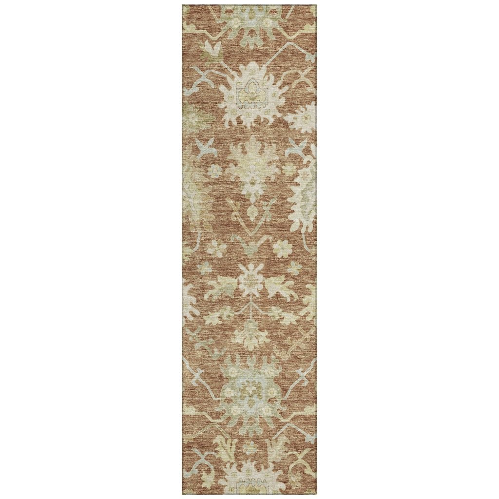 LOOMLAN Rugs Louis Orange Washable Indoor-Outdoor Rug
