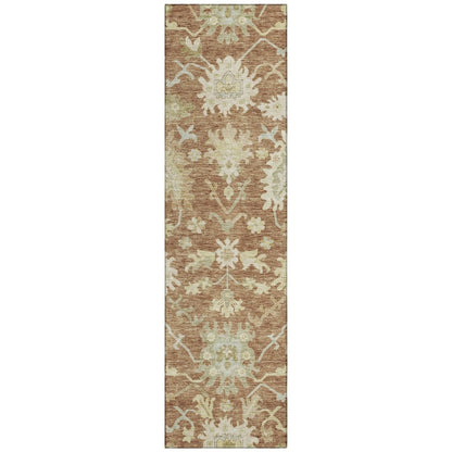 LOOMLAN Rugs Louis Orange Washable Indoor-Outdoor Rug