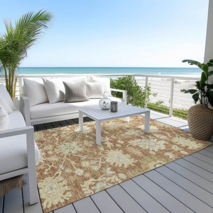 LOOMLAN Rugs Louis Orange Washable Indoor-Outdoor Rug