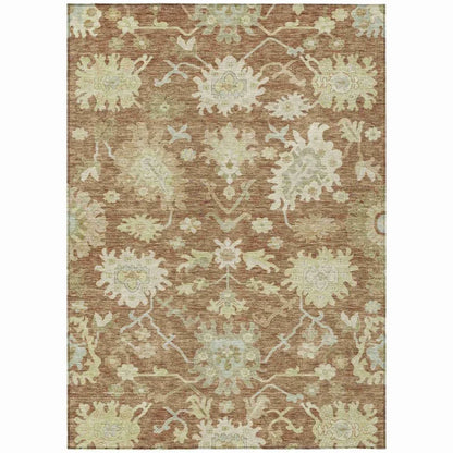 LOOMLAN Rugs Louis Orange Washable Indoor-Outdoor Rug