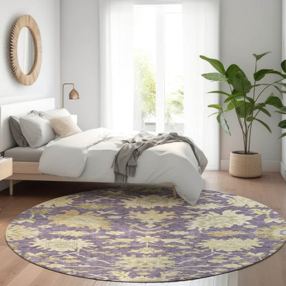 LOOMLAN Rugs Louis Purple Washable Indoor-Outdoor Rug