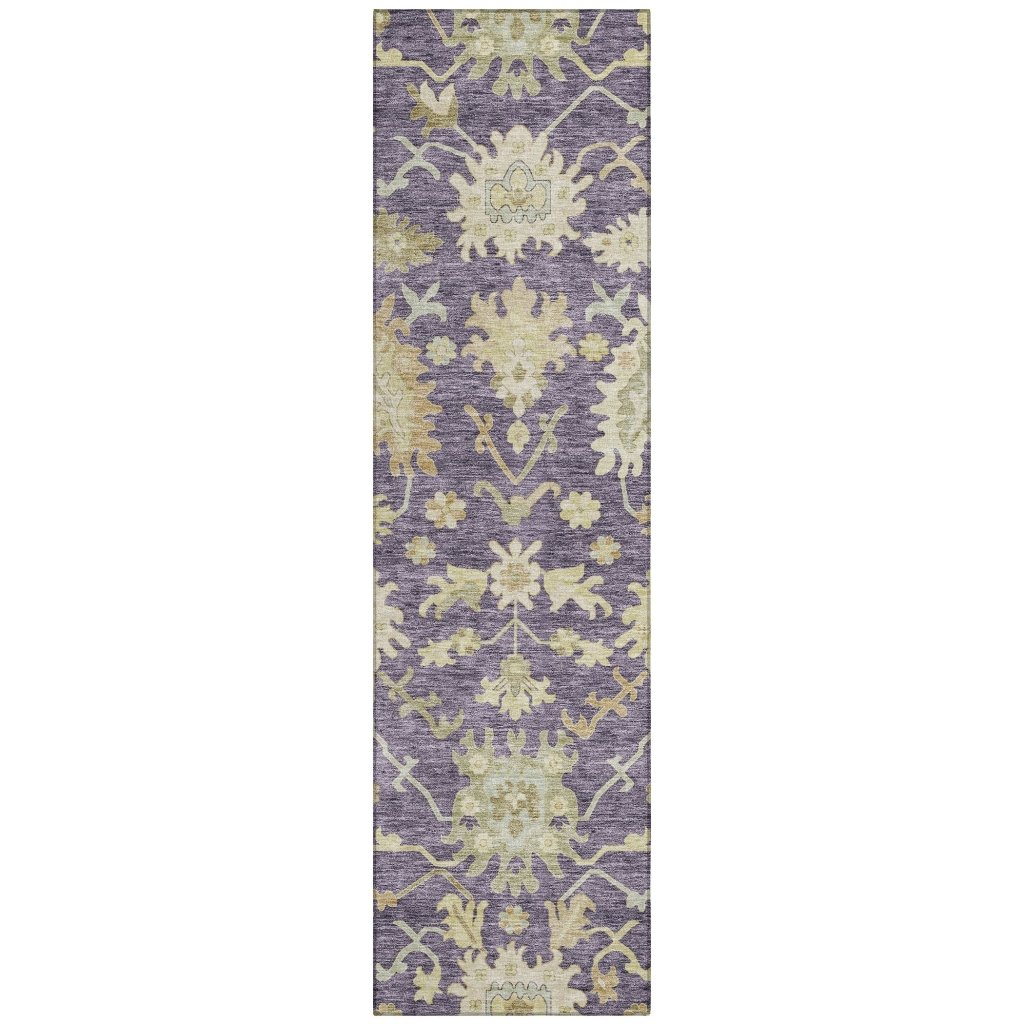 LOOMLAN Rugs Louis Purple Washable Indoor-Outdoor Rug
