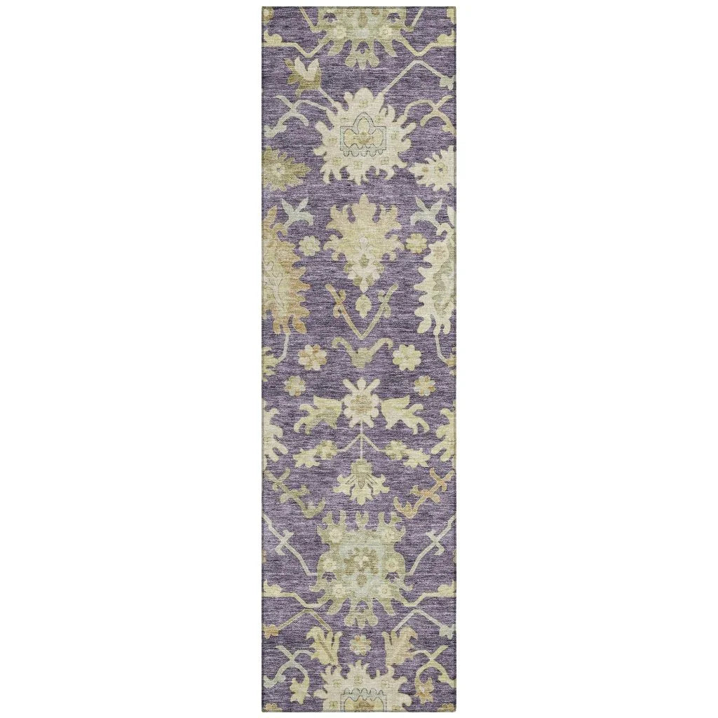 LOOMLAN Rugs Louis Purple Washable Indoor-Outdoor Rug