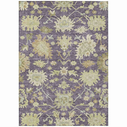 LOOMLAN Rugs Louis Purple Washable Indoor-Outdoor Rug