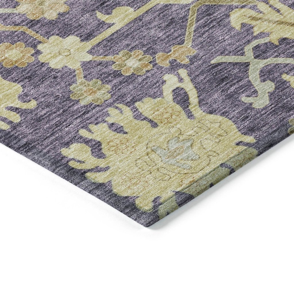 LOOMLAN Rugs Louis Purple Washable Indoor-Outdoor Rug