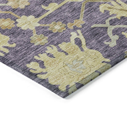 LOOMLAN Rugs Louis Purple Washable Indoor-Outdoor Rug
