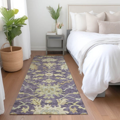 LOOMLAN Rugs Louis Purple Washable Indoor-Outdoor Rug