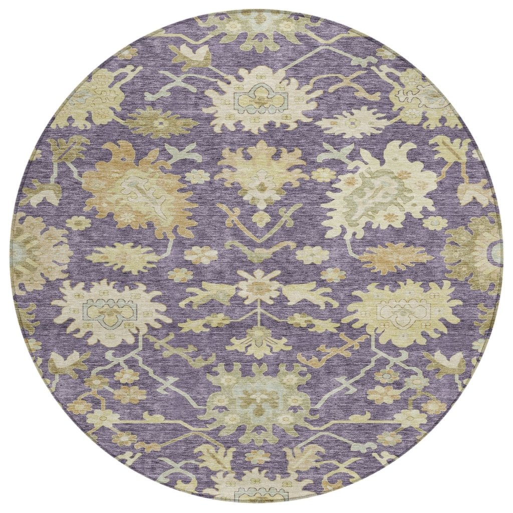 LOOMLAN Rugs Louis Purple Washable Indoor-Outdoor Rug