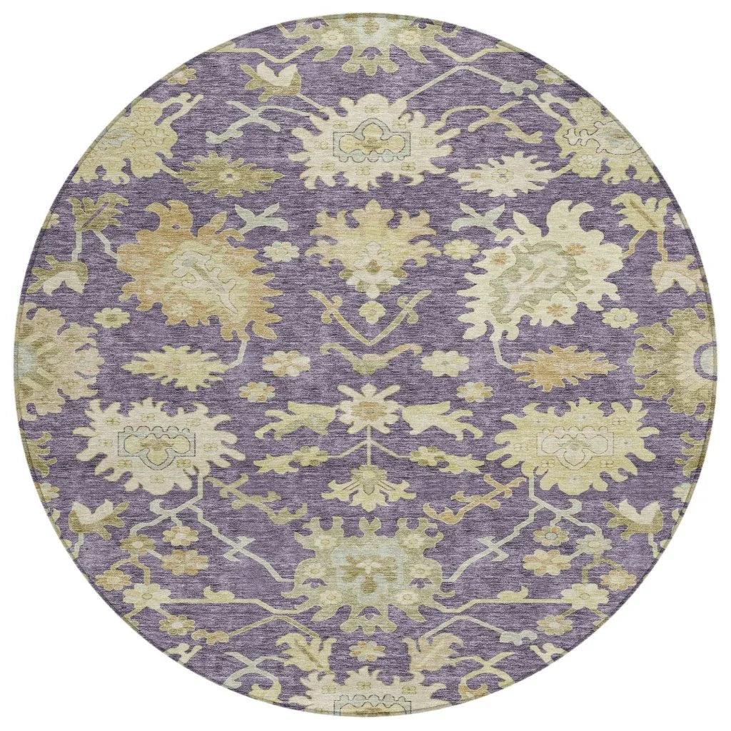 LOOMLAN Rugs Louis Purple Washable Indoor-Outdoor Rug