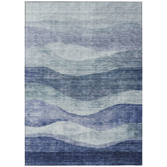 Louisa Blue Washable Indoor - Outdoor Rug - LOOMLAN - LOOMLAN Rugs - Outdoor Rugs