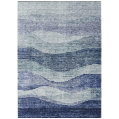Louisa Blue Washable Indoor-Outdoor Rug