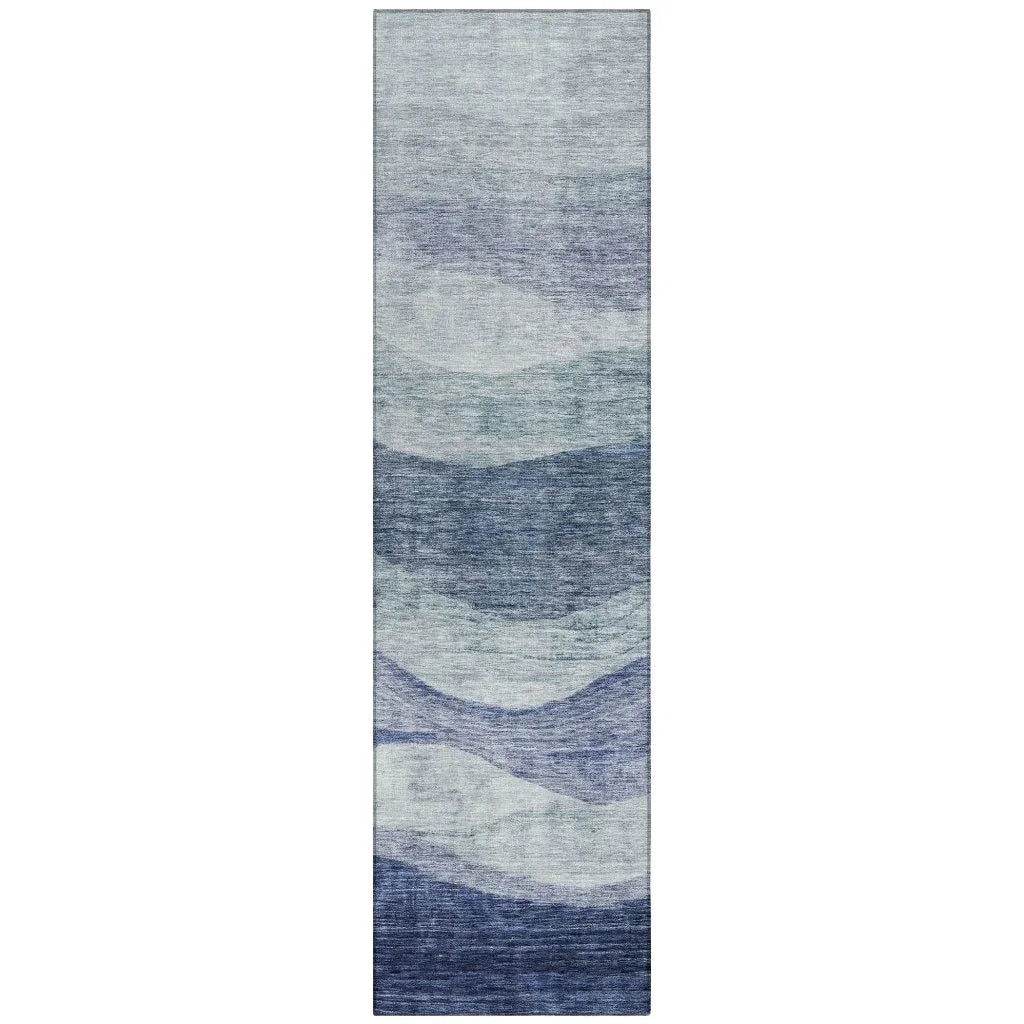 Louisa Blue Washable Indoor-Outdoor Rug