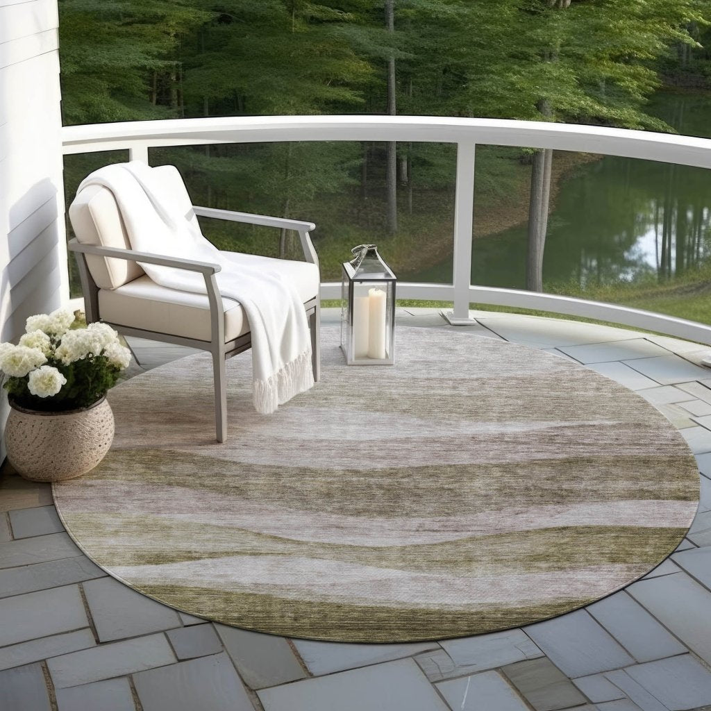 Louisa Brown Washable Indoor - Outdoor Rug - LOOMLAN - LOOMLAN Rugs - Outdoor Rugs