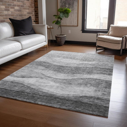 Louisa Gray Washable Indoor - Outdoor Rug - LOOMLAN - LOOMLAN Rugs - Outdoor Rugs