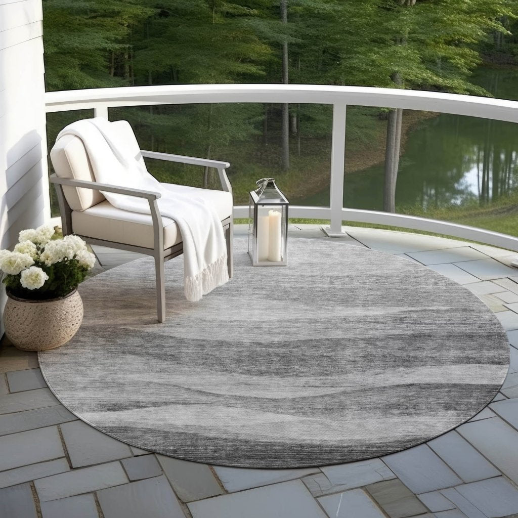 Louisa Gray Washable Indoor - Outdoor Rug - LOOMLAN - LOOMLAN Rugs - Outdoor Rugs
