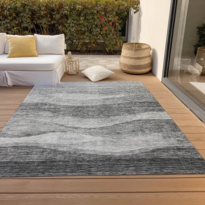 Louisa Gray Washable Indoor - Outdoor Rug - LOOMLAN - LOOMLAN Rugs - Outdoor Rugs