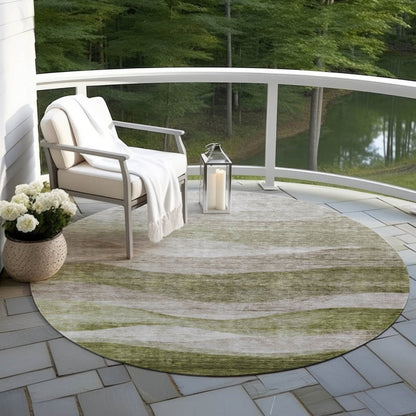 Louisa Green Washable Indoor - Outdoor Rug - LOOMLAN - LOOMLAN Rugs - Outdoor Rugs