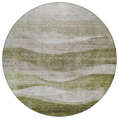 Louisa Green Washable Indoor-Outdoor Rug