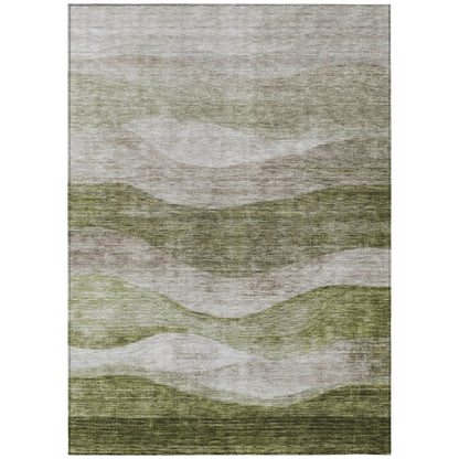 Louisa Green Washable Indoor - Outdoor Rug - LOOMLAN - LOOMLAN Rugs - Outdoor Rugs