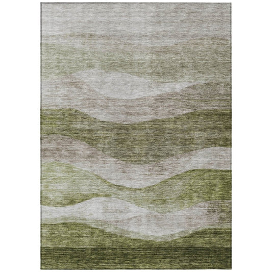 Louisa Green Washable Indoor - Outdoor Rug - LOOMLAN - LOOMLAN Rugs - Outdoor Rugs