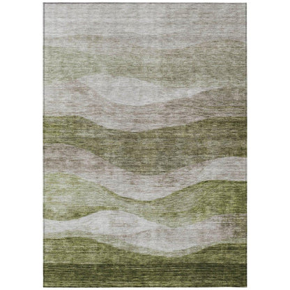 Louisa Green Washable Indoor-Outdoor Rug