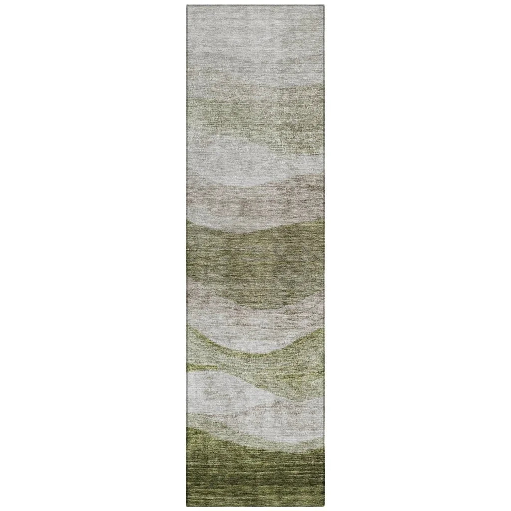 Louisa Green Washable Indoor-Outdoor Rug