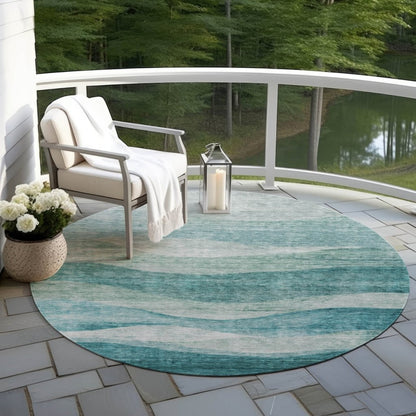 Louisa Seafoam Washable Indoor - Outdoor Rug - LOOMLAN - LOOMLAN Rugs - Outdoor Rugs