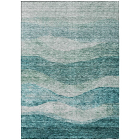 Louisa Seafoam Washable Indoor - Outdoor Rug - LOOMLAN - LOOMLAN Rugs - Outdoor Rugs