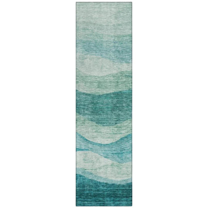 Louisa Teal Washable Indoor-Outdoor Rug
