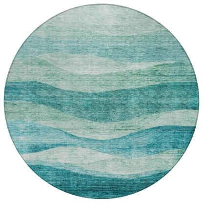 Louisa Teal Washable Indoor - Outdoor Rug - LOOMLAN - LOOMLAN Rugs - Outdoor Rugs