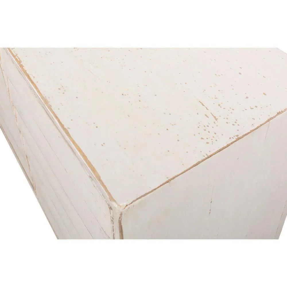 Louvered Sideboard Whitewash Cabinet For Living Room - LOOMLAN - Sarreid - Sideboards