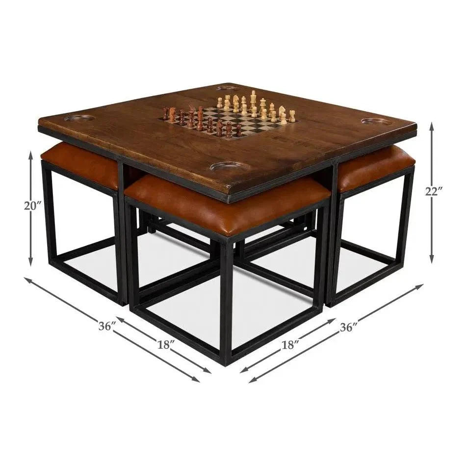 Game Table Stools Low Game Table With Four Stools - LOOMLAN – Sideboards and Things