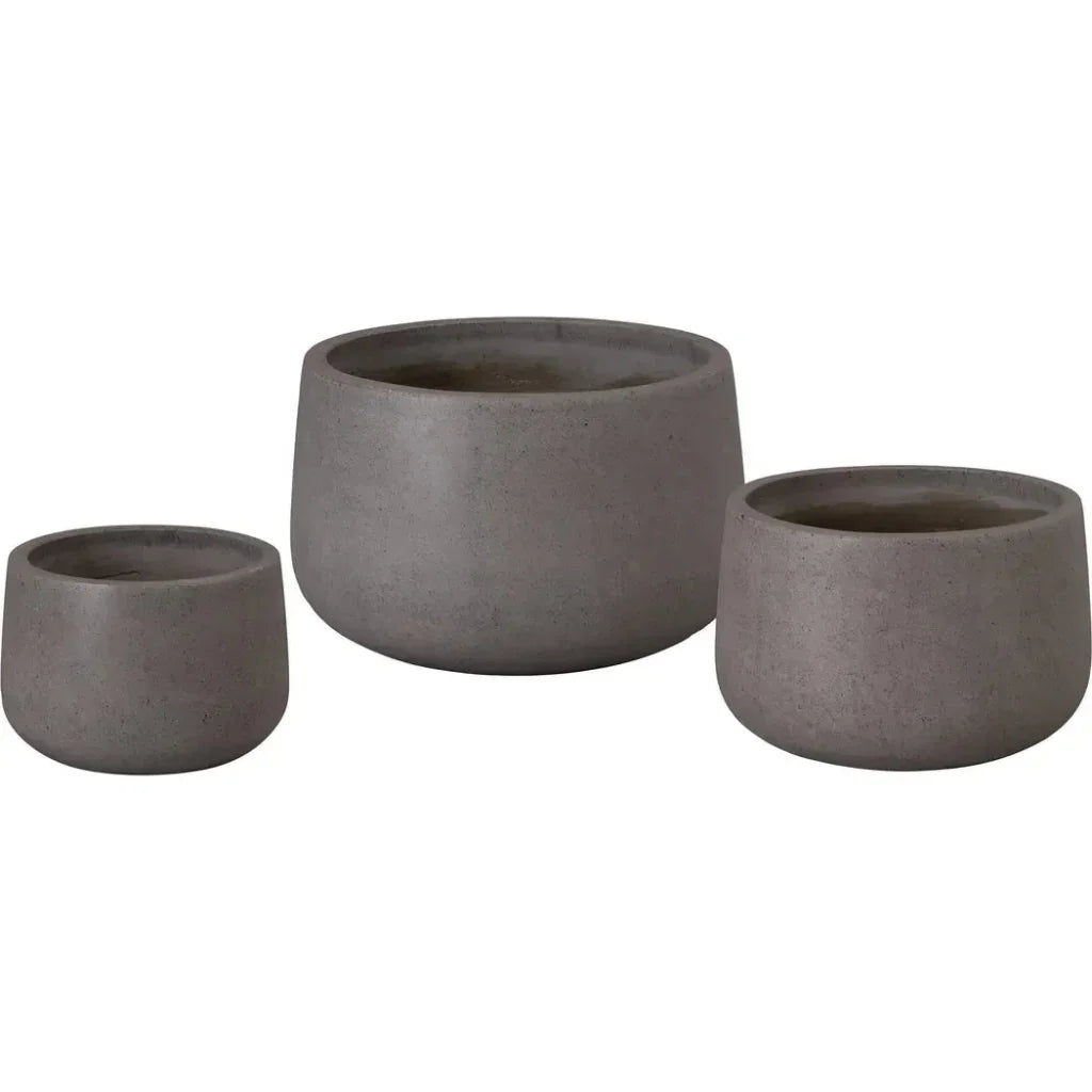 Low Opus Gray Terrazzo Round Planter - LOOMLAN - Planters