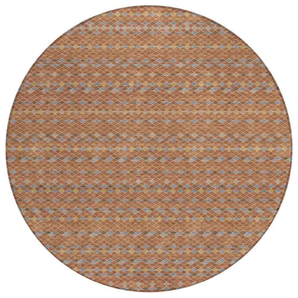 LOOMLAN Rugs Lozenza Orange Washable Indoor-Outdoor Rug