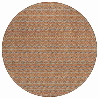 LOOMLAN Rugs Lozenza Orange Washable Indoor-Outdoor Rug