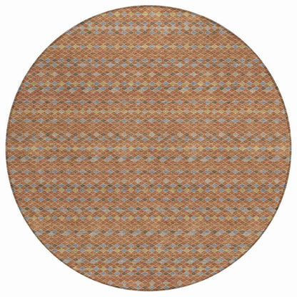 LOOMLAN Rugs Lozenza Orange Washable Indoor-Outdoor Rug