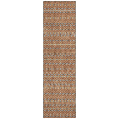 LOOMLAN Rugs Lozenza Orange Washable Indoor-Outdoor Rug