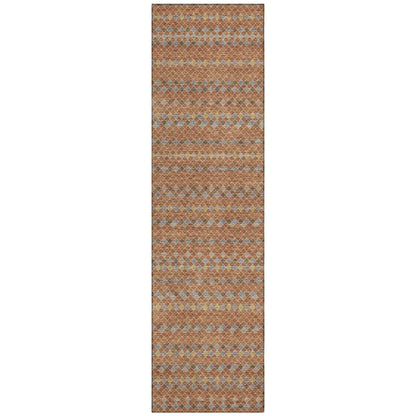 LOOMLAN Rugs Lozenza Orange Washable Indoor-Outdoor Rug