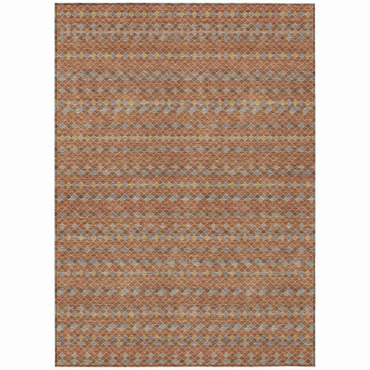 LOOMLAN Rugs Lozenza Orange Washable Indoor-Outdoor Rug