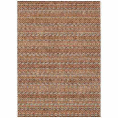 LOOMLAN Rugs Lozenza Orange Washable Indoor-Outdoor Rug