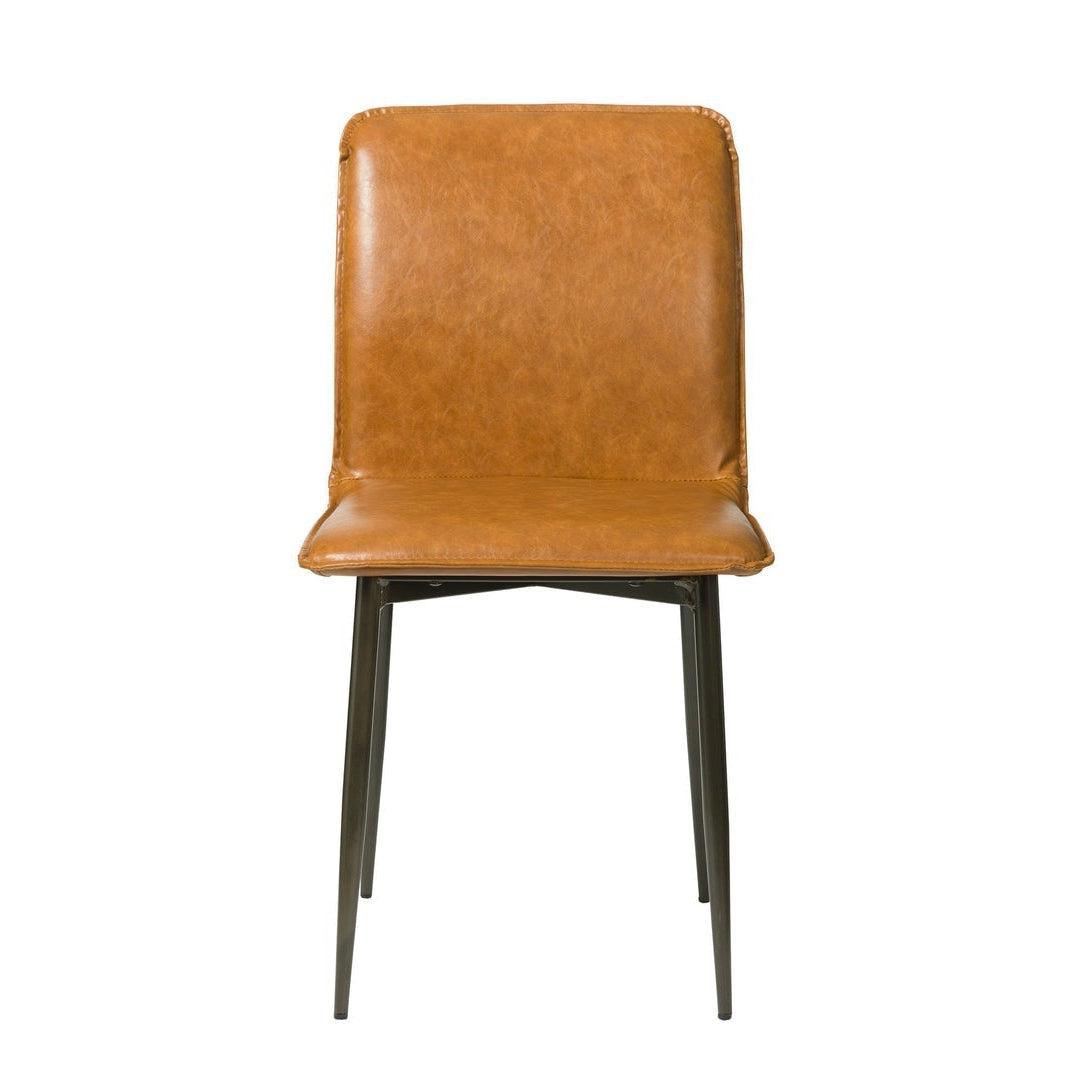 Luca Side Chair Tan Brown 2PC Set Leather Seat Over Iron Base Full Back - Sideboards and Things Accents_Black, Back Type_Full Back, Back Type_With Back, Brand_LH Imports, Color_Brown, Legs Material_Metal, Materials_Metal, Materials_Upholstery, Metal Type_Iron, Number of Pieces_2PC Set, Product Type_Dining Height, Shape_Armless, Upholstery Type_Leather, Upholstery Type_Vegan Leather