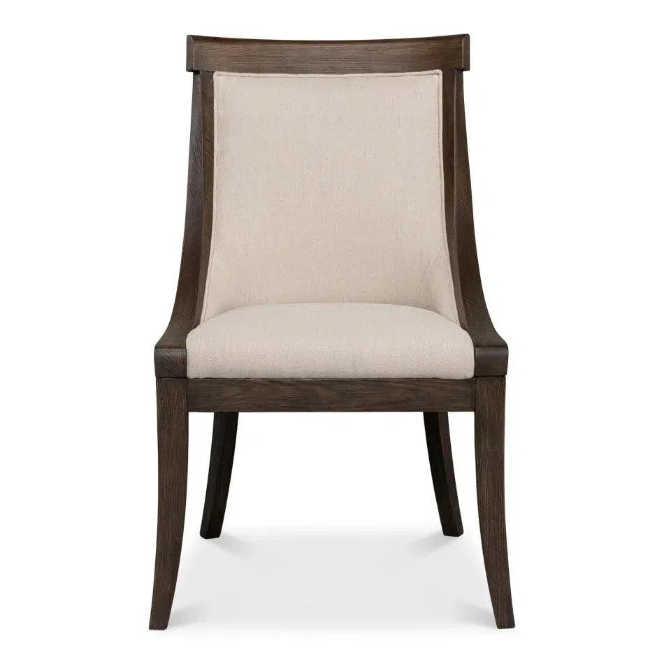 Lucas Dining Chairs Set of 2 Linen - LOOMLAN - Sarreid - Dining Chairs