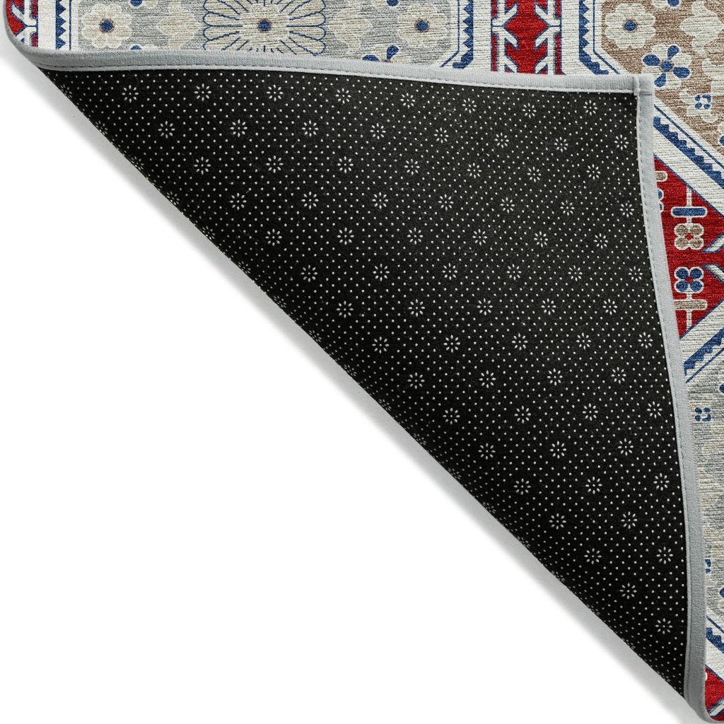 LOOMLAN Rugs Lucinda Red Washable Indoor-Outdoor Rug