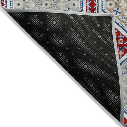 LOOMLAN Rugs Lucinda Red Washable Indoor-Outdoor Rug