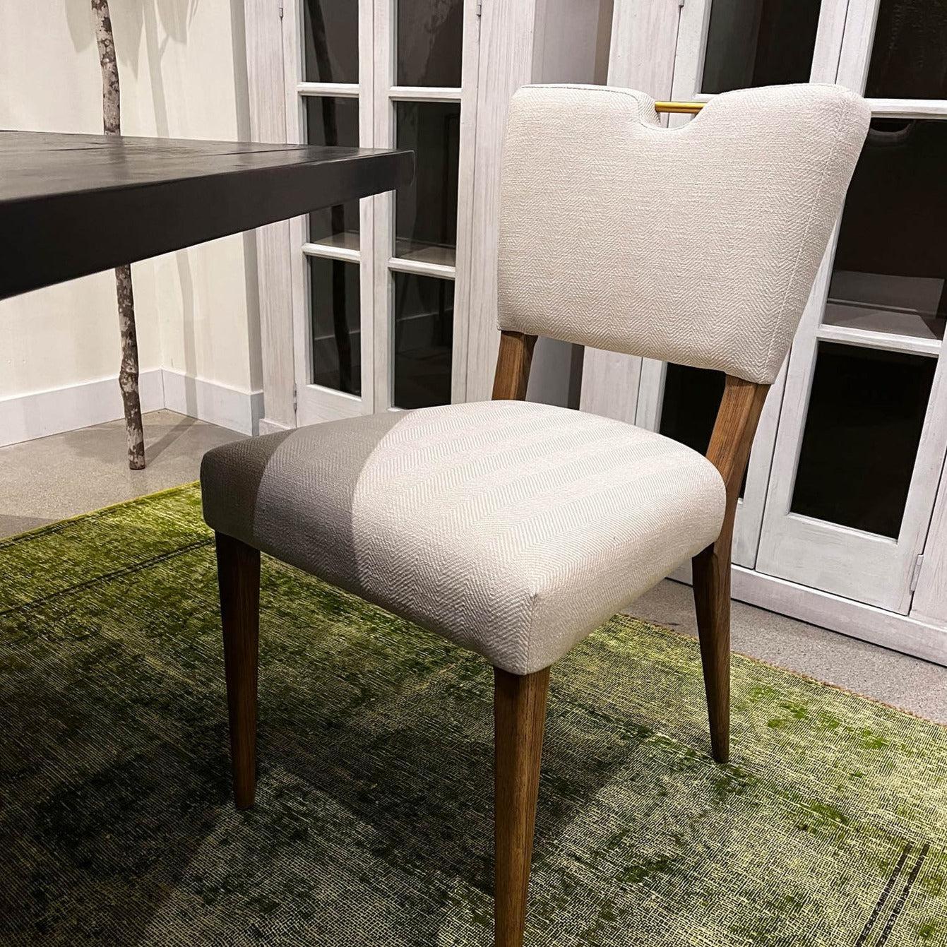 Cream linen dining discount chairs