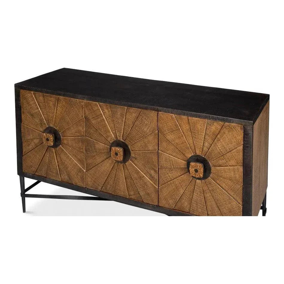 Sarreid Luke Wood and Metal Brown 3 Door Sideboard