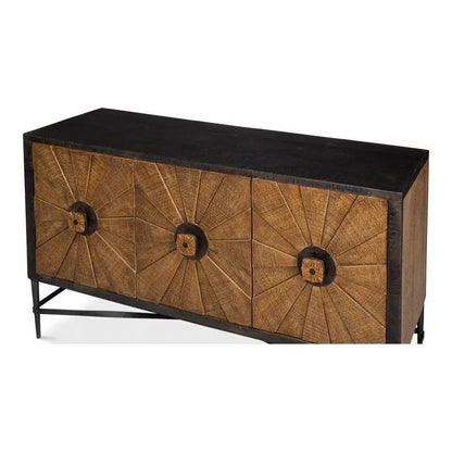 Sarreid Luke Wood and Metal Brown 3 Door Sideboard