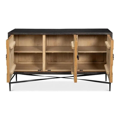 Sarreid Luke Wood and Metal Brown 3 Door Sideboard