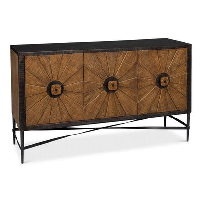 Sarreid Luke Wood and Metal Brown 3 Door Sideboard